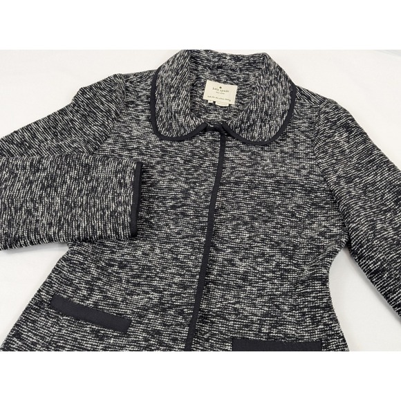 kate spade Jackets & Blazers - Kate Spade Tweed Button Up Jacket Blazer‎ Size 0 Womans Coat Black Gray